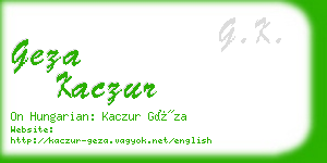 geza kaczur business card